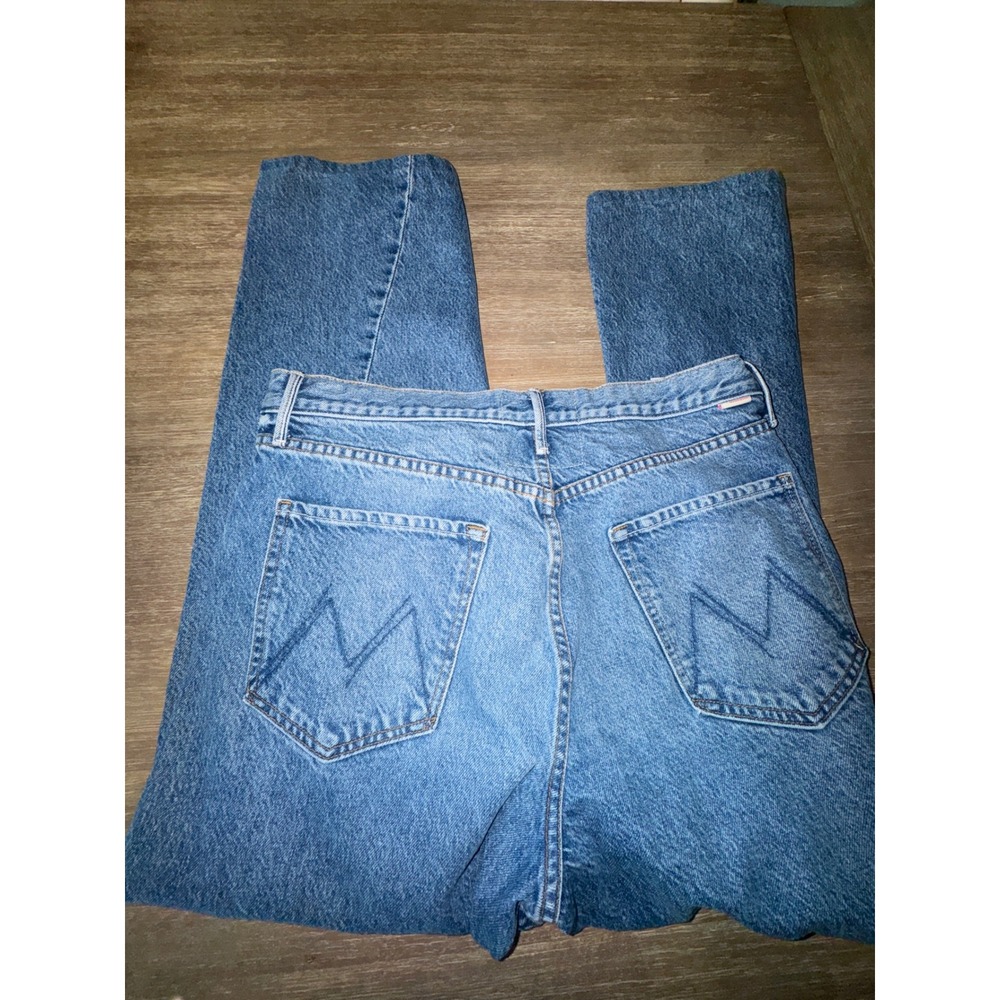 Mother The Lemon Twist Sneak Jeans Rolling In The Dough Blue Wide Leg 32 - Picture 8 of 10